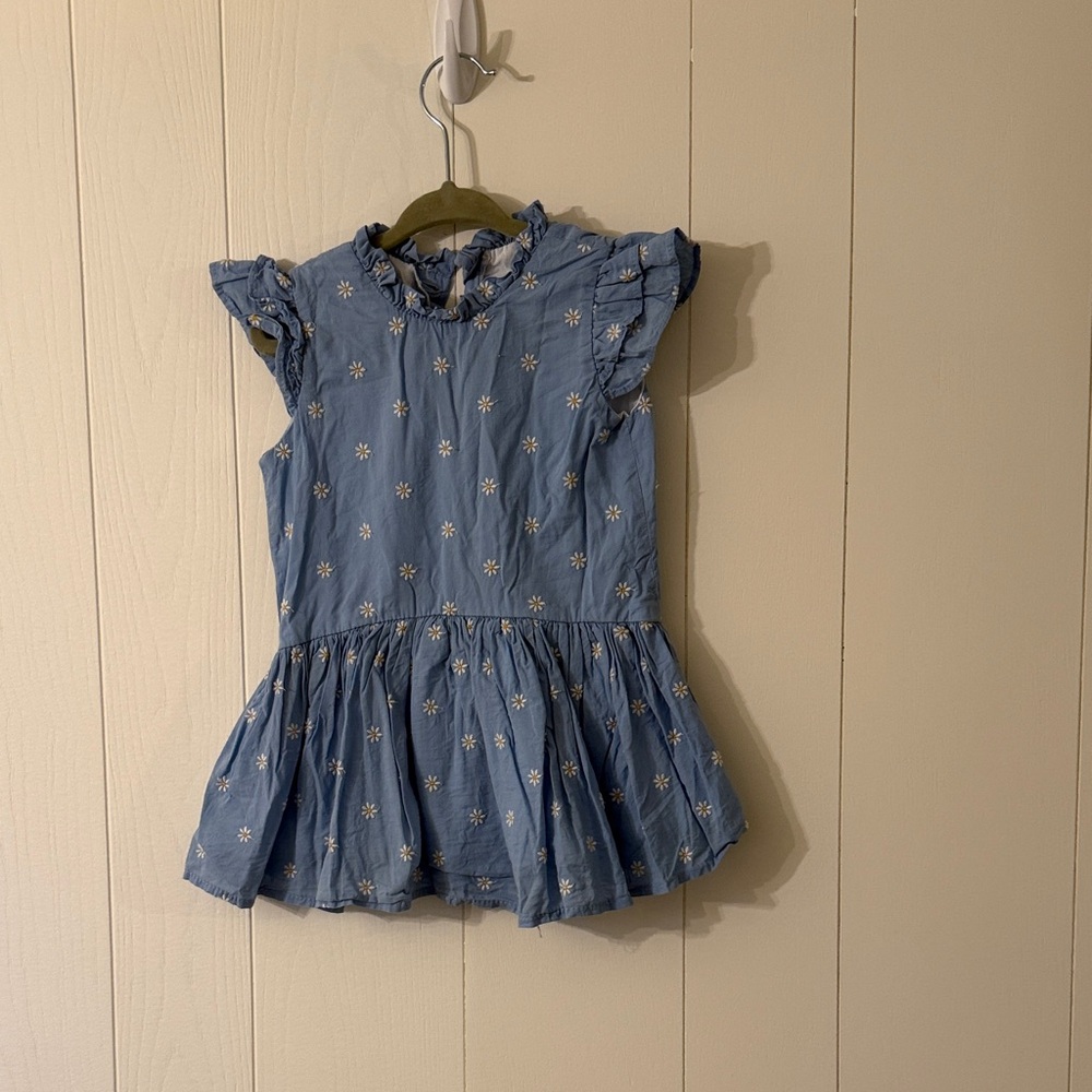 La Coquetta Blue Ruffled Floral Dress